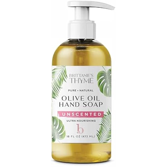 Brittanie's Thyme BRITTANIES PURE CASTILE LIQUID SOAP REFILL, UNSCENTED, 16 OUNCE | DISH SOAP, HAIR & BODY, HOME, GENTLE AND PURE, MADE WITH NATURAL LUXURIOUS OILS, VEGAN & GLUTEN FREE NON-GMO - Image 1